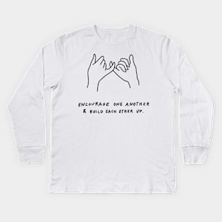 pinky promise - encourage one another and build each other up - black Kids Long Sleeve T-Shirt